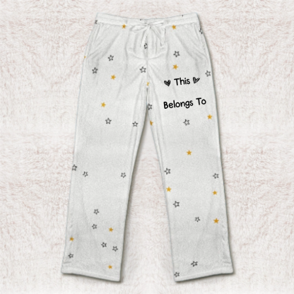 Personalized Fleece Pajama Pants - "This Grandma/Grandpa Belongs To" Kids Doodle Design