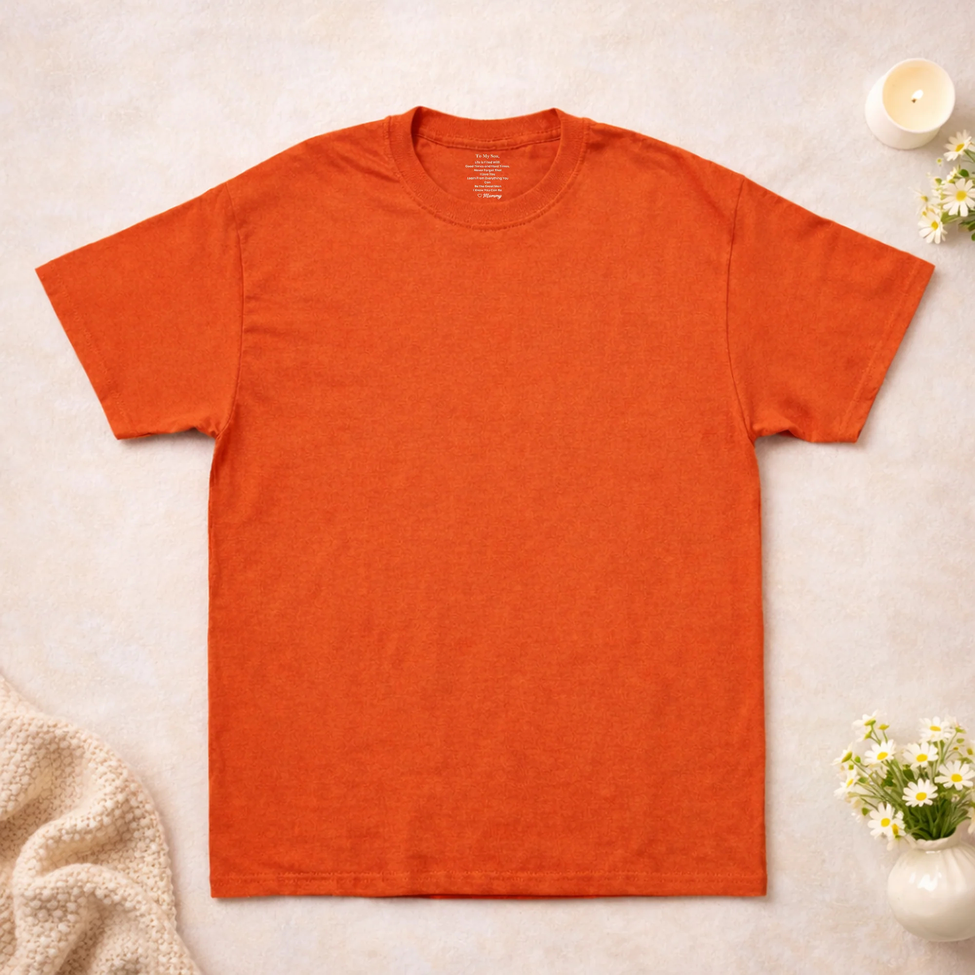 Custom "I Love You" T-Shirt-Personalized Birthday Gift for Son-Inside Neck Print