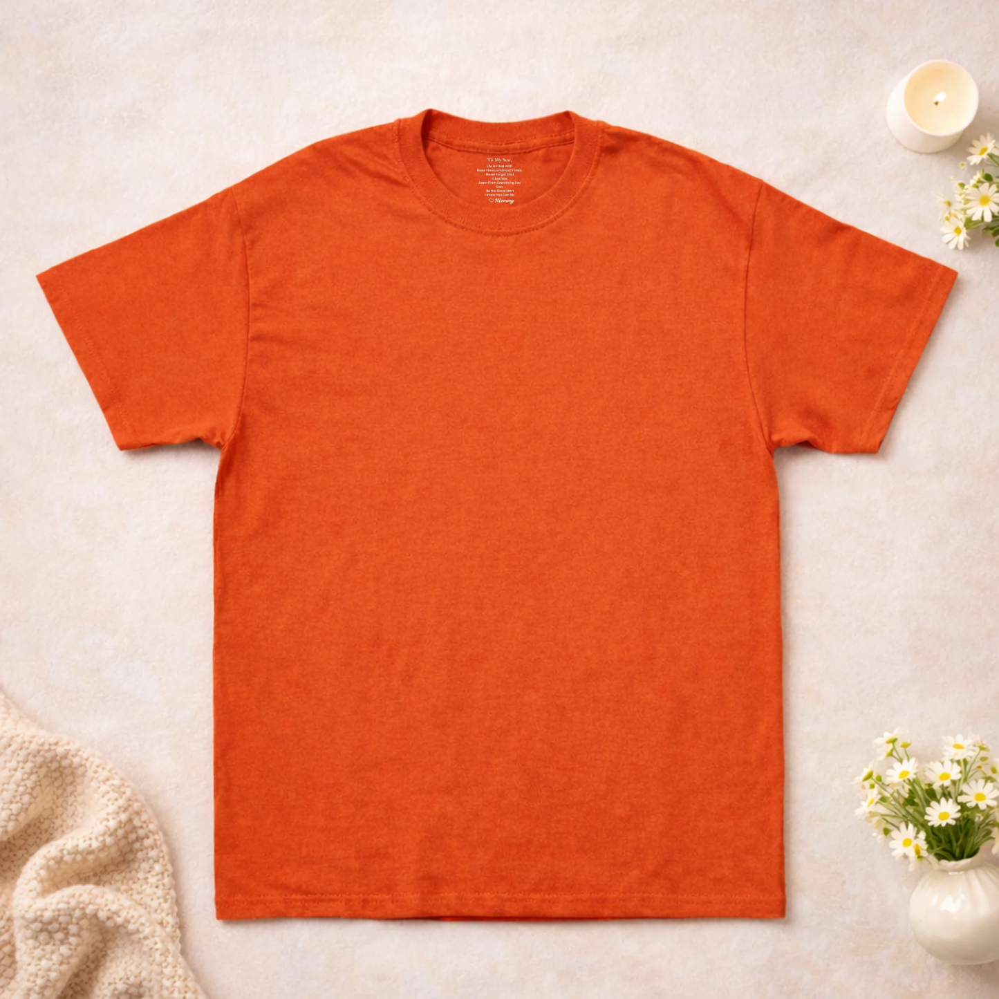 Custom "I Love You" T-Shirt-Personalized Birthday Gift for Son-Inside Neck Print