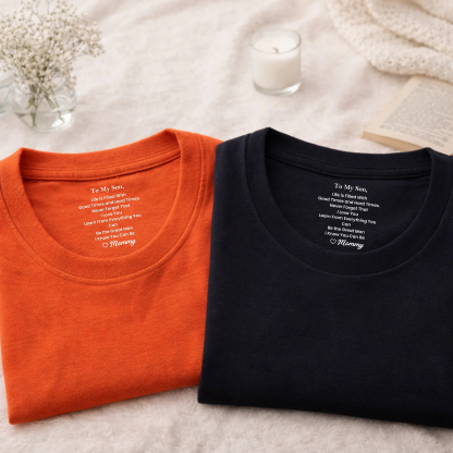 Custom "I Love You" T-Shirt-Personalized Birthday Gift for Son-Inside Neck Print