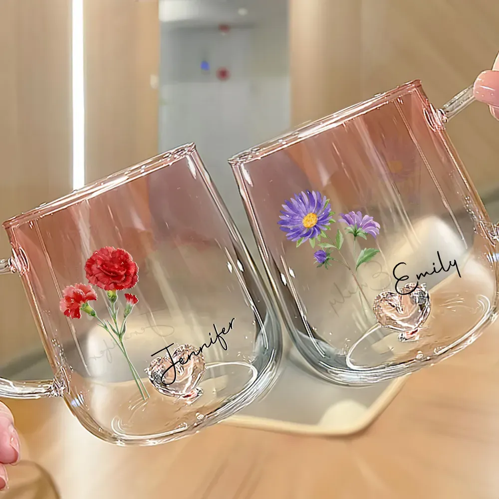 You Are The Most Beautiful Flower - Personalized Custom Pink Gradient Glass Mug