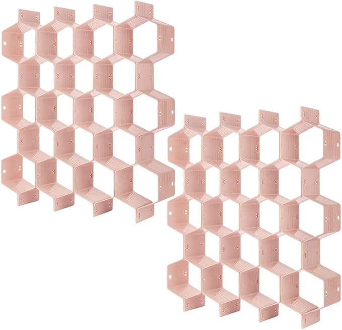 Poeland Drawer Divider Organizer 8pcs DIY Plastic Grid Honeycomb Drawer Divider Green 2 Pack