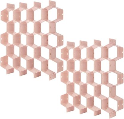 Poeland Drawer Divider Organizer 8pcs DIY Plastic Grid Honeycomb Drawer Divider Green 2 Pack