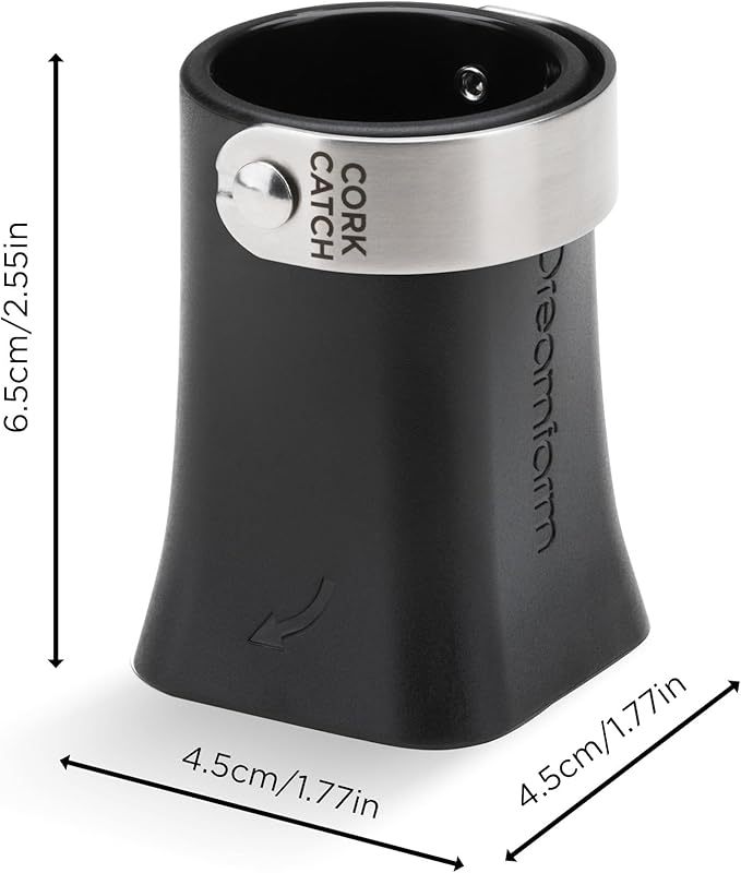 Dreamfarm Champop Safe, Fast, & Easy Champagne Bottle Opener, Cork Popper & Catcher - Black
