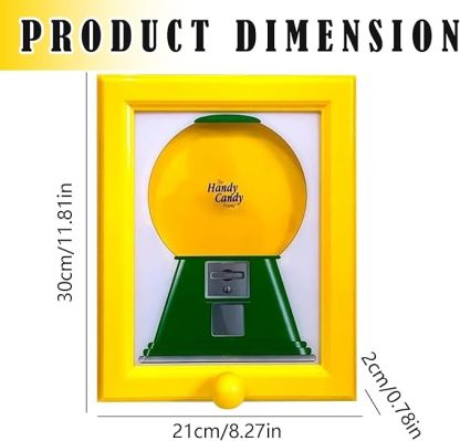 Candy Dispenser Picture Hanging Candy Frame, Gumball Machine In A Frame, Handy Fast Distribution Candies, Nuts, Dog & Cat Treats, Suitable For Birthday & Holiday Gifts (Yellow)