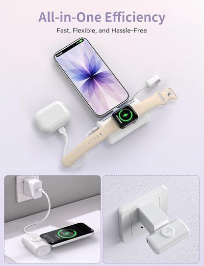 RORRY Mini Portable Charger USB C, 10000mAh PD 22.5W Fast Charging Small Power Bank, Travel Essential Battery Pack For IPhone 17/16/15 Series And Apple Watch Ultra/11/10/9/SE, IPad, Black