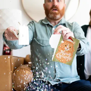 Endless Meowy Christmas Card With Glitter