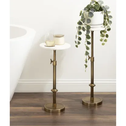 Traditional Adjustable-Height Metal Pedestal Table