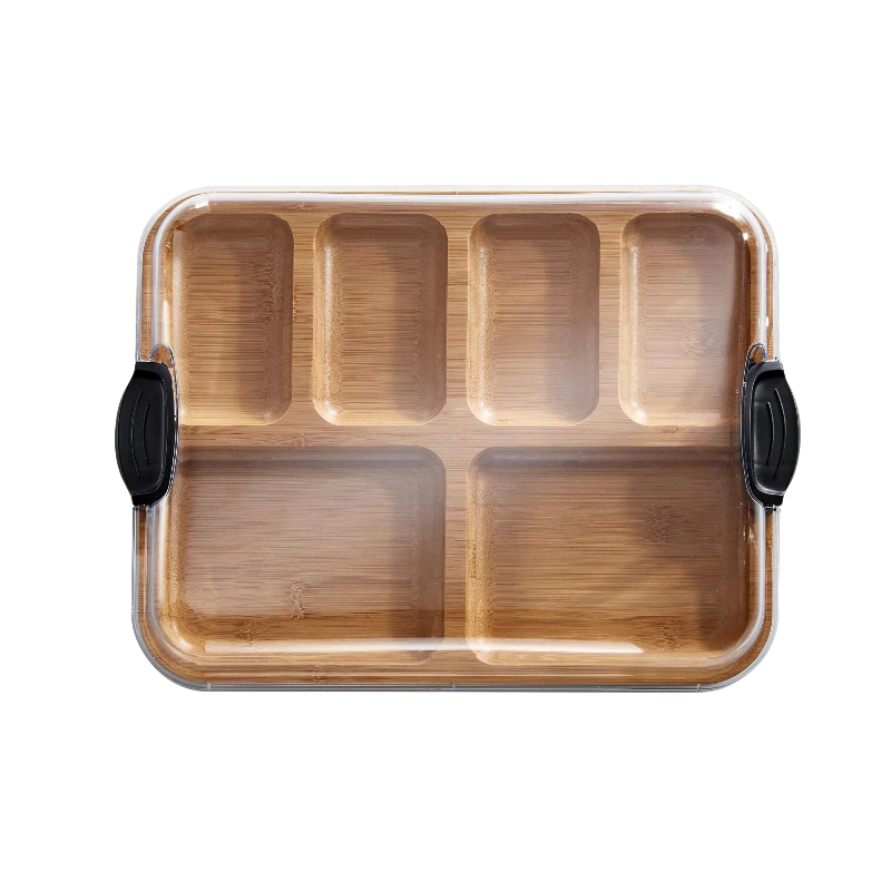 Bambusbehälter mit Deckel für Lebensmittel, Snacks und Süßwaren