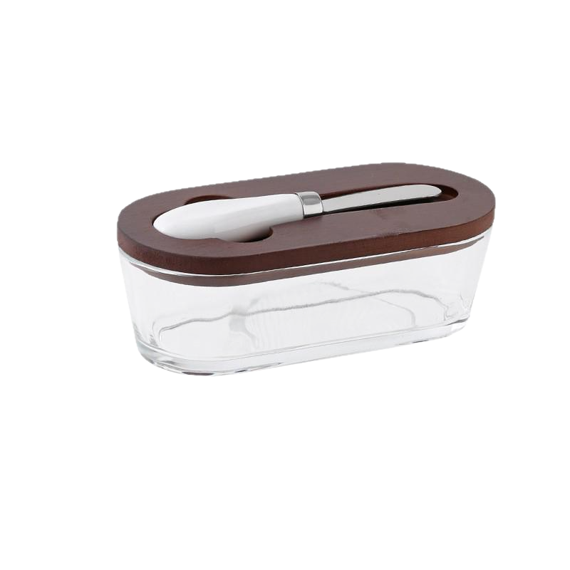 Quadratische Butterplatte aus Keramik im westlichen Stil mit Deckel, für Dessert und Frühstück