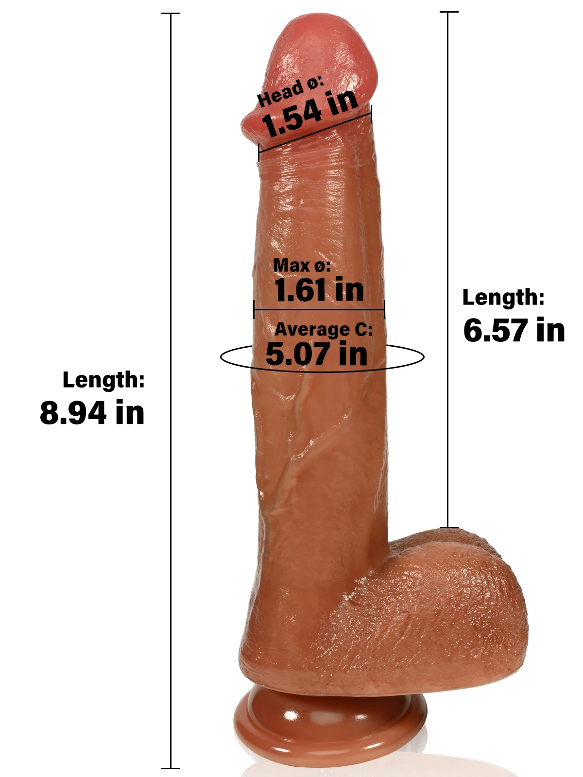 Julian 6.6" x 1.6" Red Realistic Thrusting Dildo With Remote Control