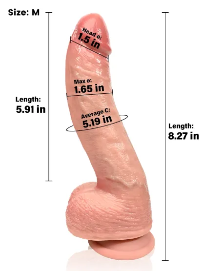 Logan Flesh Like Curved Realistic Dildo with 4 Size