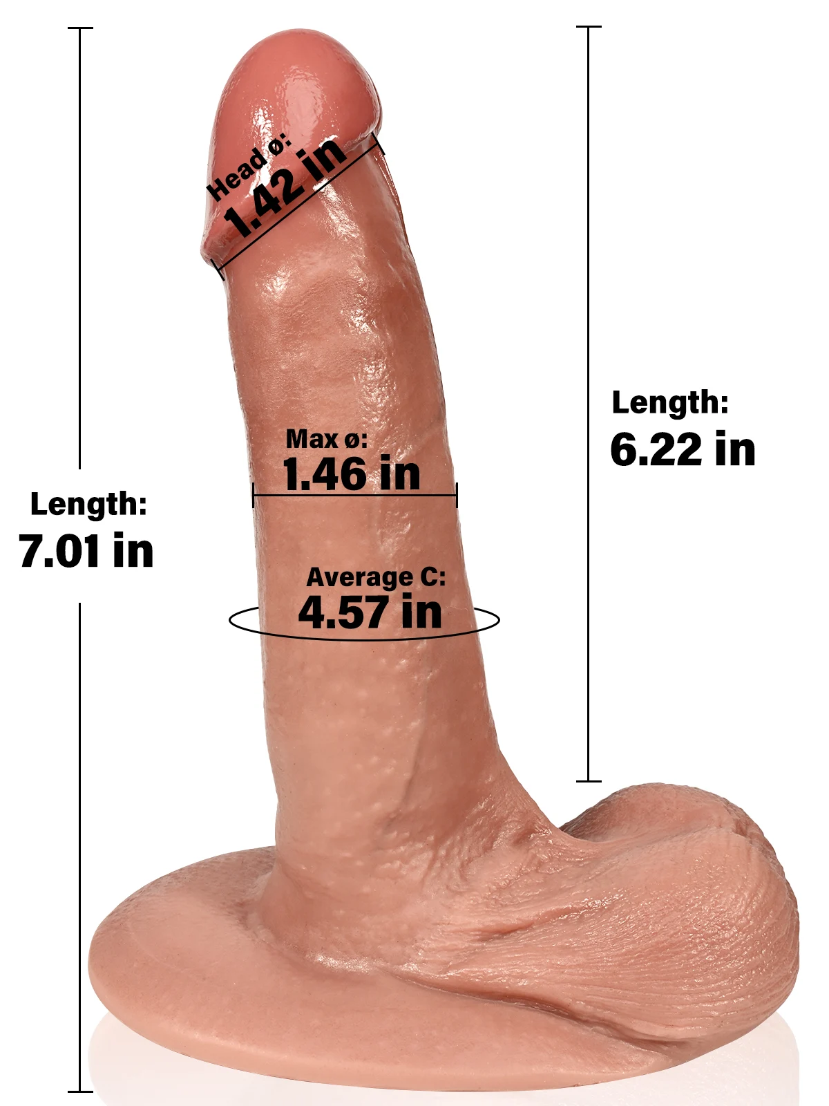 Jerry 6.8"x1.4" Most Realistic Flesh Dildo With Sliding Skin