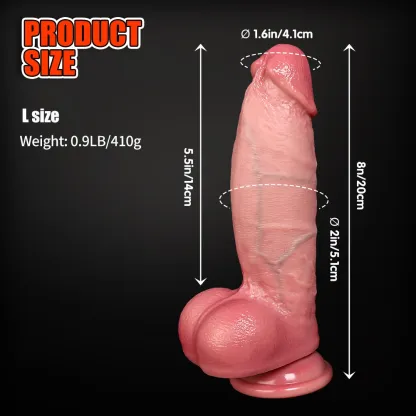 Huskar 8"x2" Fat Thick Realistic Dildo in Flesh