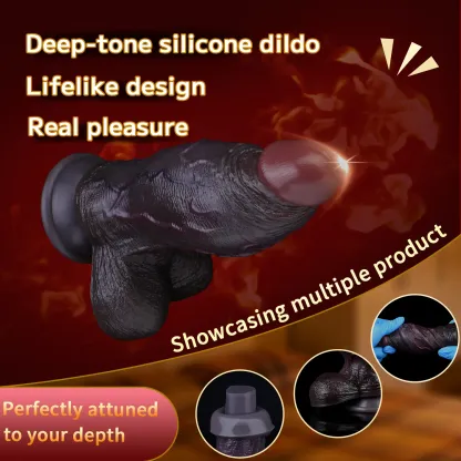 Doom 4.7"x2.2" Black Short Fat Realistic Dildo with Sliding Skin