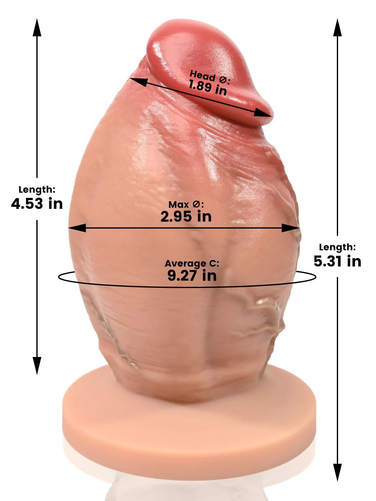 Elijah 4.5" x 2.9" Super Fat  Dildo | For Vaginal and Anal