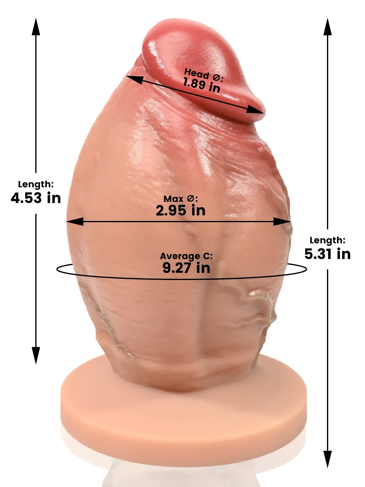 Elijah 4.5" x 2.9" Super Fat  Dildo | For Vaginal and Anal
