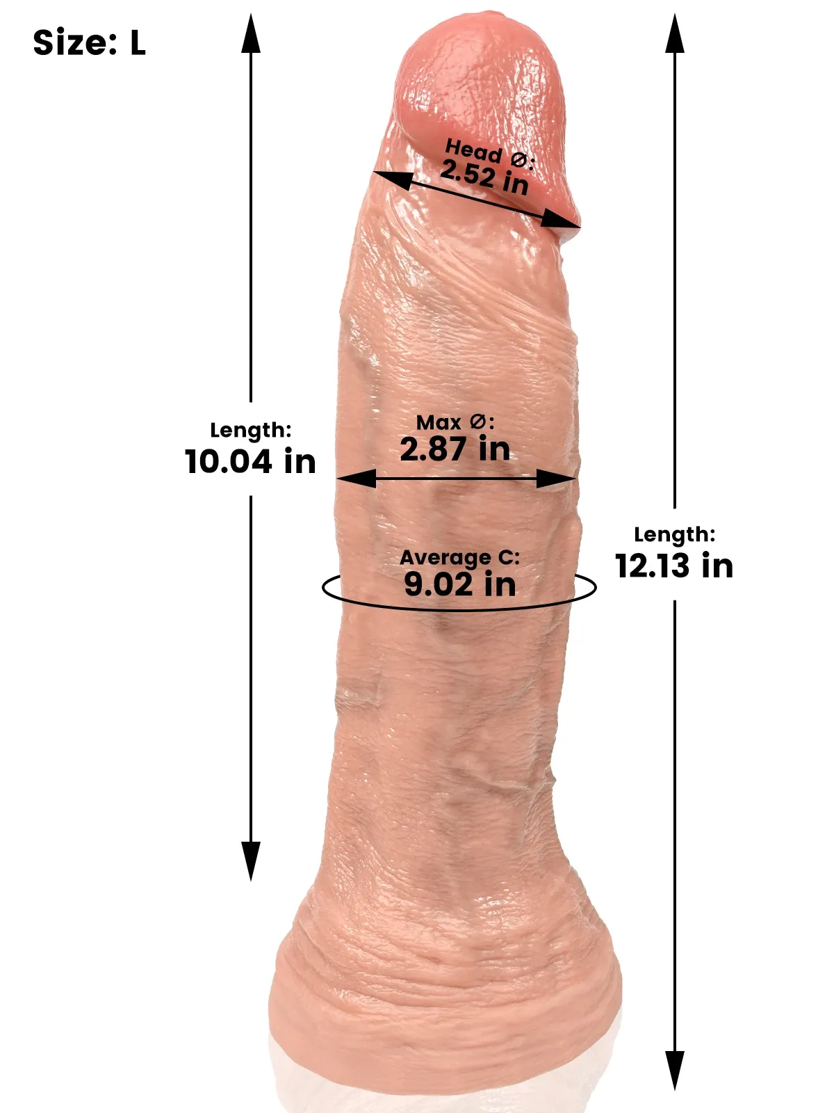 Theodore 10" x 2.9" Huge Realistic Dildo Without Balls | L&M