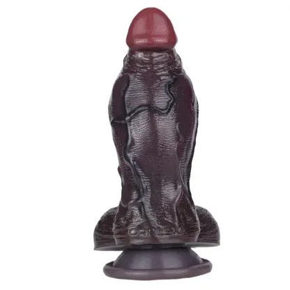 Doom 4.7"x2.2" Black Short Fat Realistic Dildo with Sliding Skin