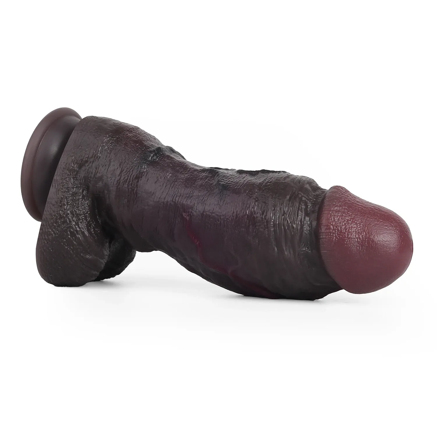 Kunkka 9"x2.6" Black Super Thick Realistic Sliding Skin Dildo