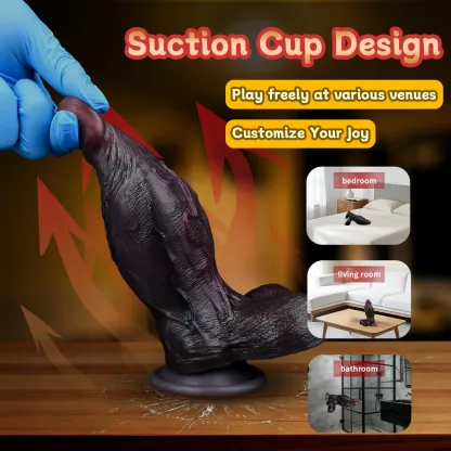 Doom 4.7"x2.2" Black Short Fat Realistic Dildo with Sliding Skin