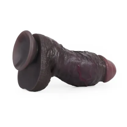 Kunkka 9"x2.6" Black Super Thick Realistic Sliding Skin Dildo