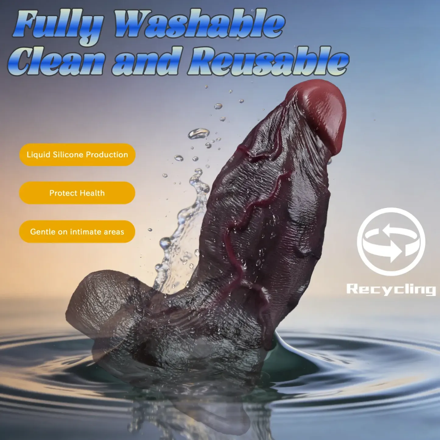 Doom 4.7"x2.2" Black Short Fat Realistic Dildo with Sliding Skin