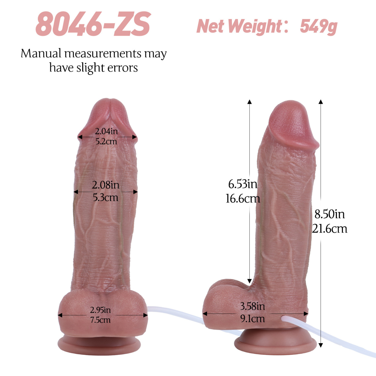 Finn 6.5"x2" Lifelike Sliding Skin Dildo, Realistic Squirting Dildo