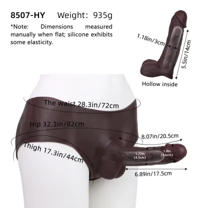 Astin 8.07" x 1.77" Wearable Realistic Black Huge Penis Extender