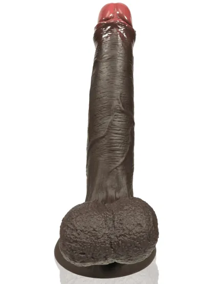 Adrian 7.2" x 1.6" Realistic Black Dildo With Movable Balls