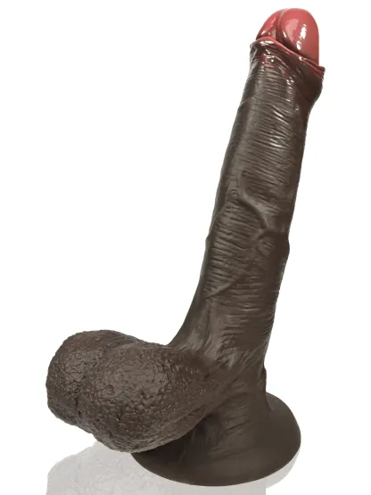 Adrian 7.2" x 1.6" Realistic Black Dildo With Movable Balls