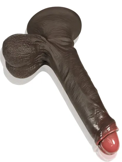 Adrian 7.2" x 1.6" Realistic Black Dildo With Movable Balls