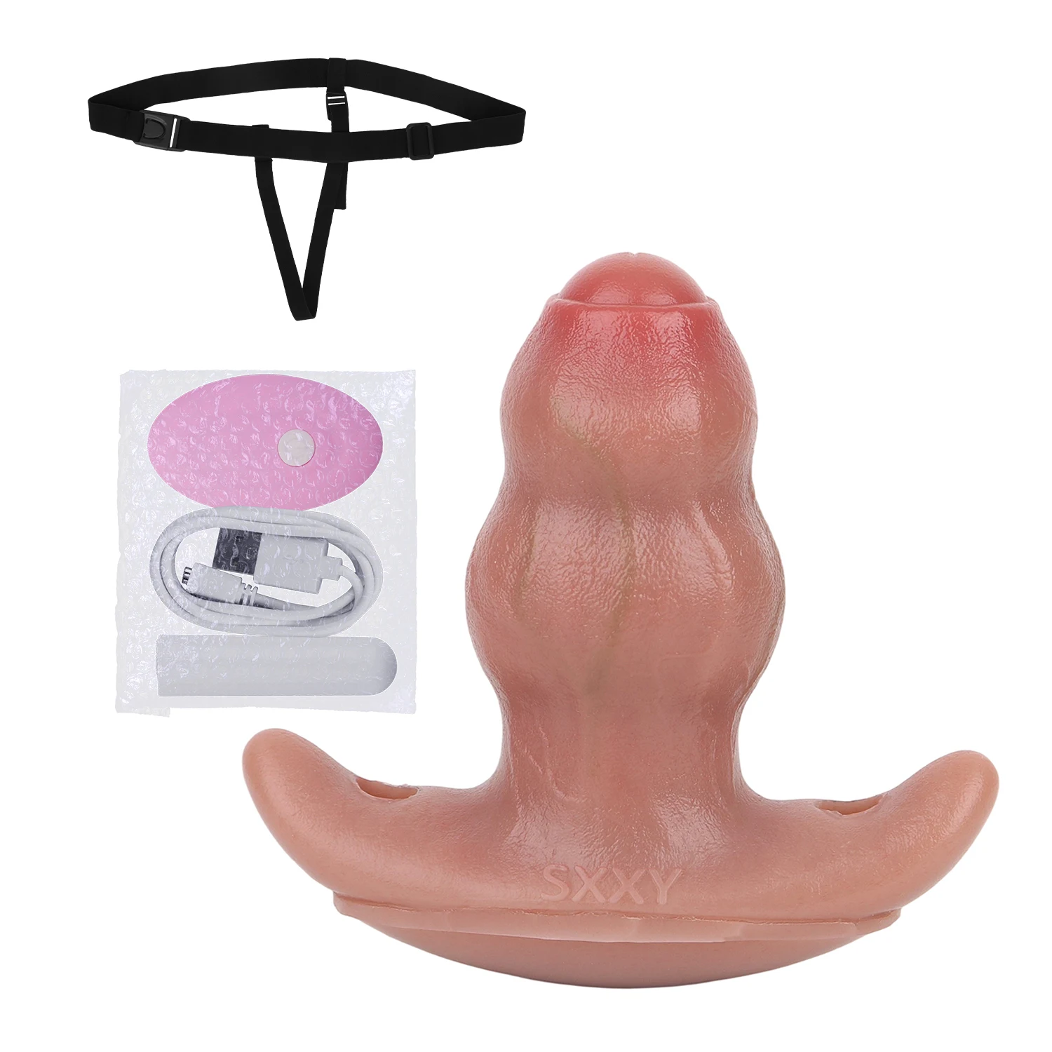 Brock Realistic Silicone Anal Dildo with Strap, Waterproof Vibrating Anal Plug