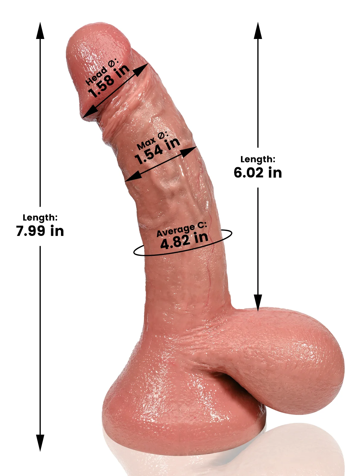 Jasper 6" x 1.5" Most Realistic Dildo With Movable Balls