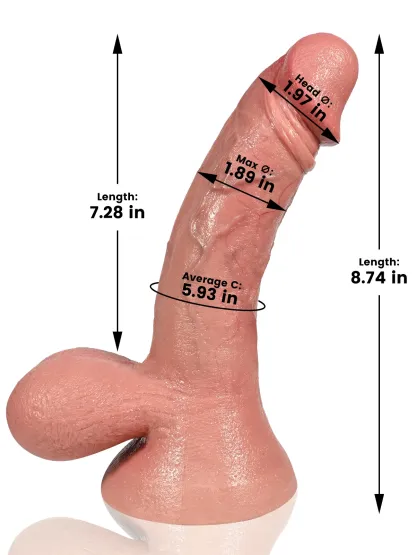 Leo 7.3" x 1.9" Big Flesh Realistic Dildo With Movable Balls