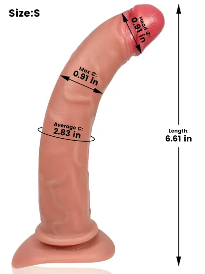 Brody 7.6" x 1.3" Thin Balless Curved Realistic Dildo