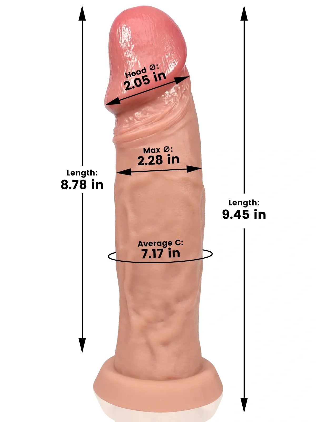 Robby 8.8"x2.3" Large Realistic Dildo With Thrusting Function