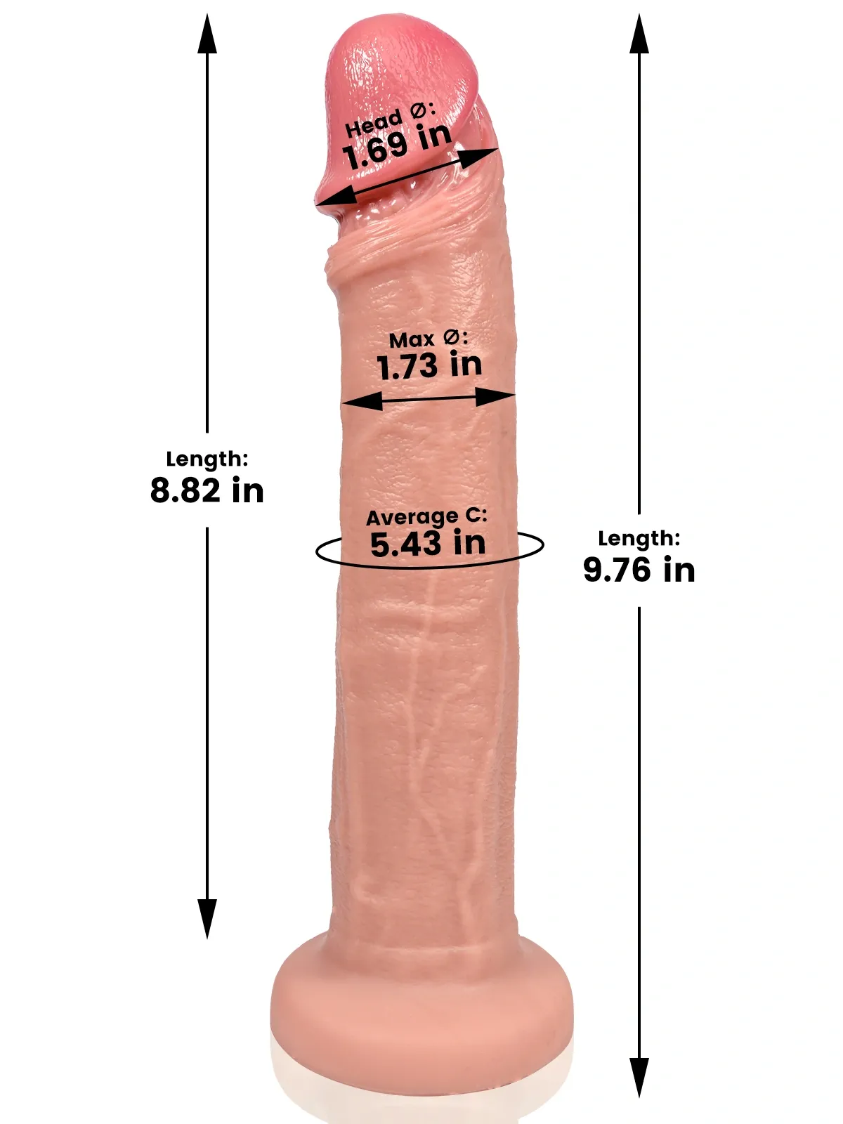 Trump 8.8"x1.7" Flesh Realistic Thrusting Dildo With Bracket