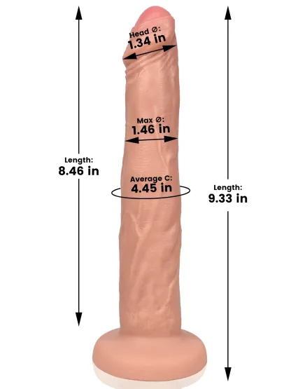 Malik 8.5"x1.5" Flesh Thin Foreskin-Covered Thrusting Realistic Dildo