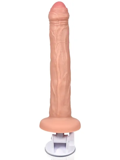 Malik 8.5"x1.5" Flesh Thin Foreskin-Covered Thrusting Realistic Dildo