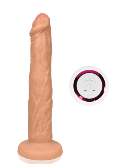 Malik 8.5"x1.5" Flesh Thin Foreskin-Covered Thrusting Realistic Dildo