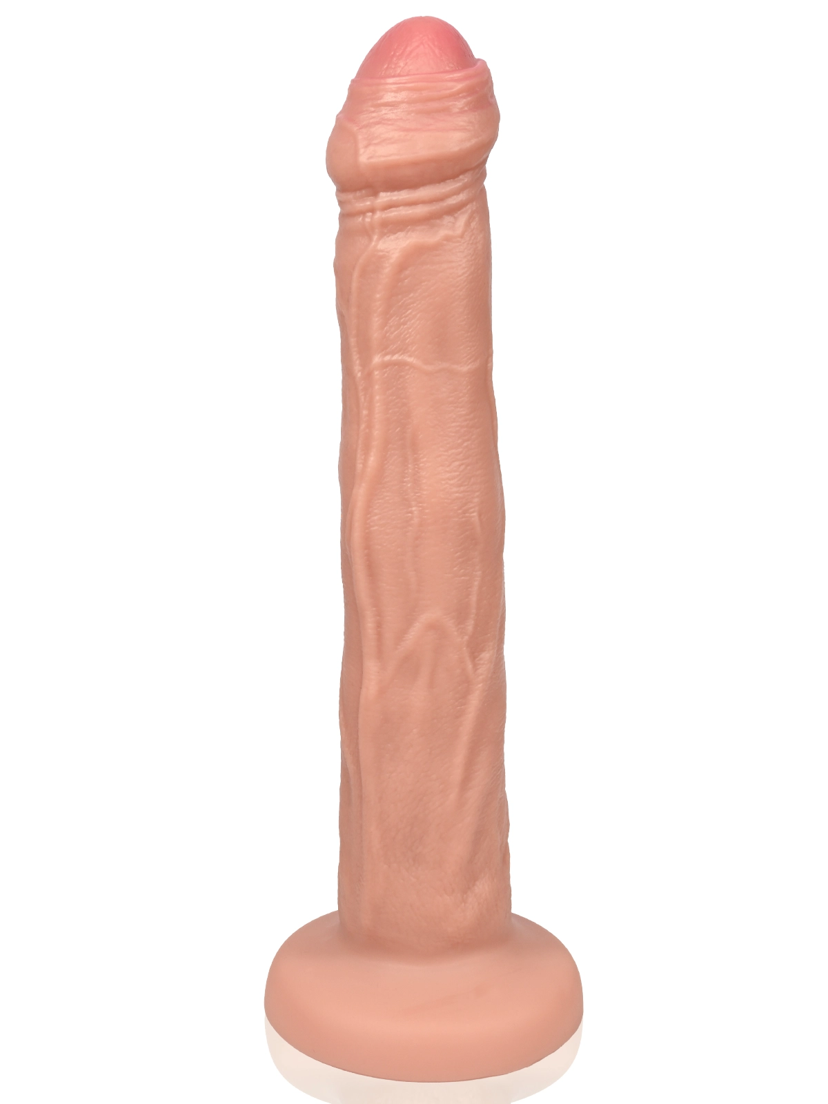 Malik 8.5"x1.5" Flesh Thin Foreskin-Covered Thrusting Realistic Dildo
