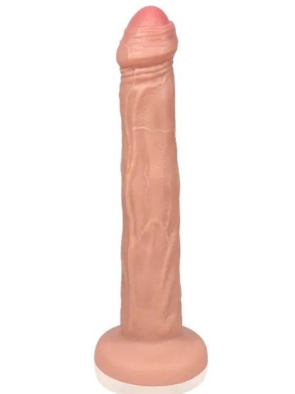 Malik 8.5"x1.5" Flesh Thin Foreskin-Covered Thrusting Realistic Dildo