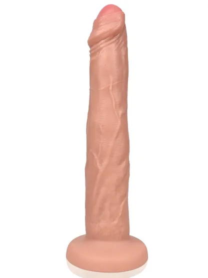Malik 8.5"x1.5" Flesh Thin Foreskin-Covered Thrusting Realistic Dildo