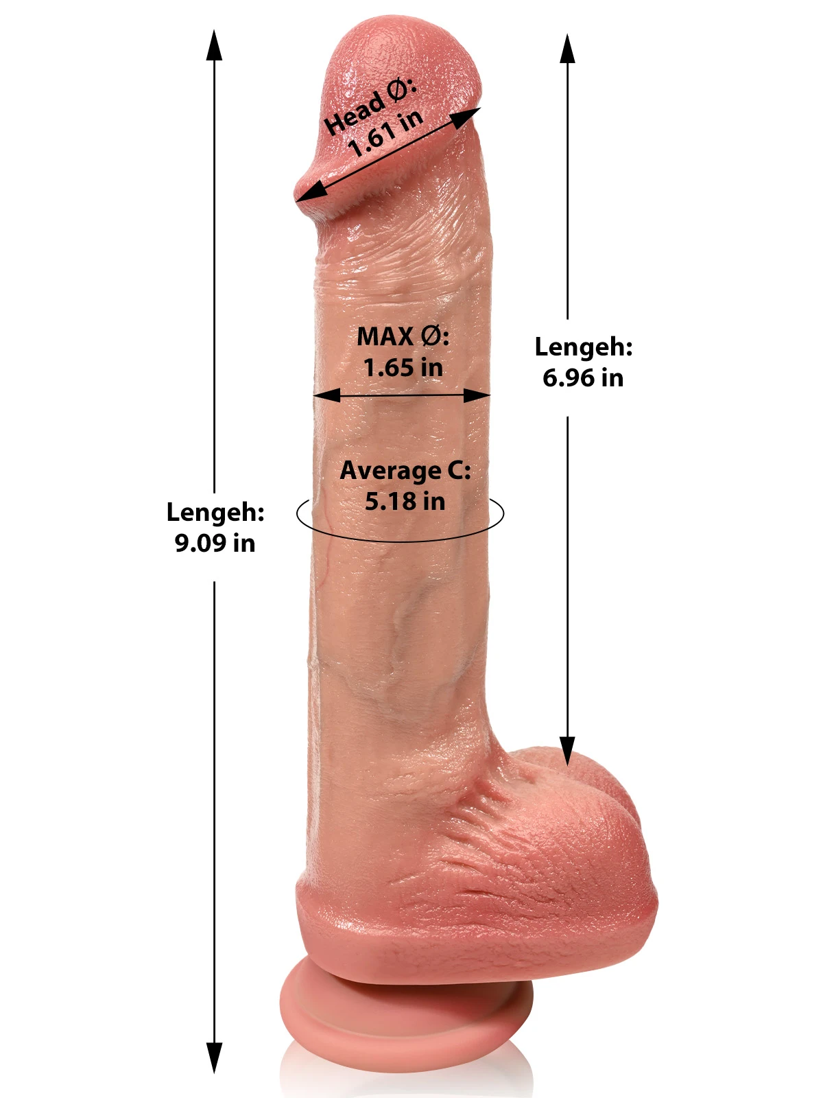 Dylan 7 inch Dildo with Ultra-Realistic Flesh-Tone 