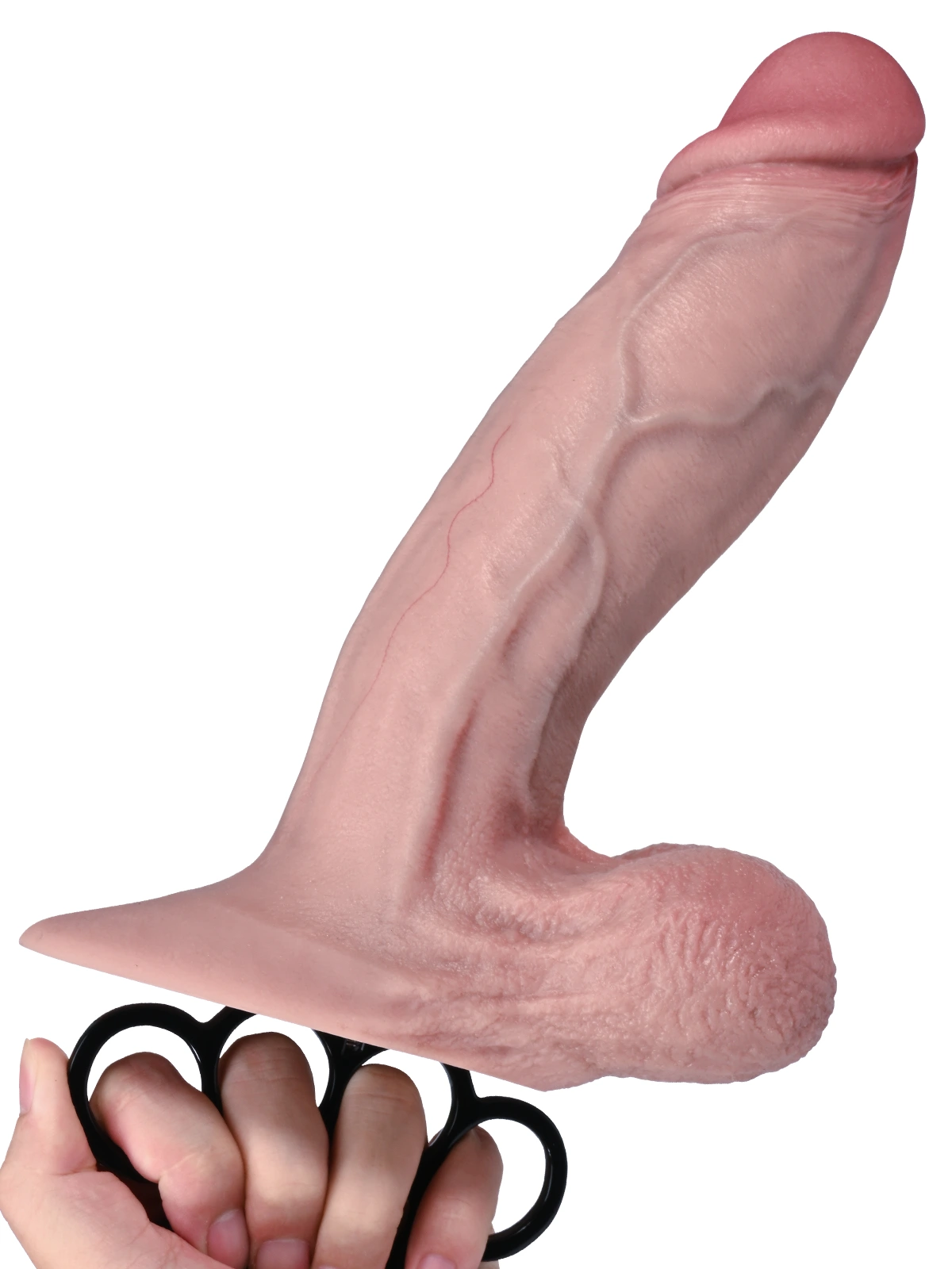Elijah 10" x 2.4" Thick Flesh Dildo With Moveable Balls & Vac U Lock Suction Cup