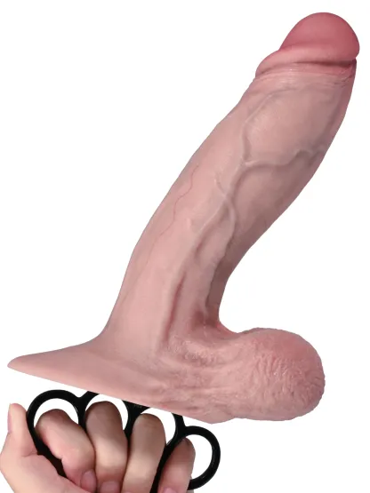 Elijah 10" x 2.4" Thick Flesh Dildo With Moveable Balls & Vac U Lock Suction Cup