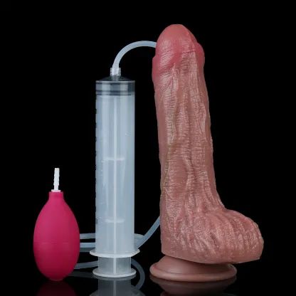 Gus 5.9"x1.8" Skin-Safe Dual Density Squirting Dildo, Realistic Sliding Skin Dildo