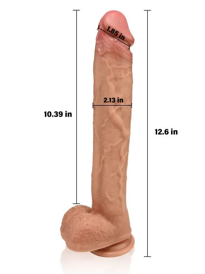 Henry 12.6" x 2.1" Extra Long Realistic Flesh-tone Dildo 