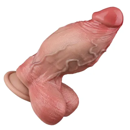 Henry 4.7"x2.2" Realistic Dildo with Sliding Skin, Dual Layer Silicone Suction Cup Toy